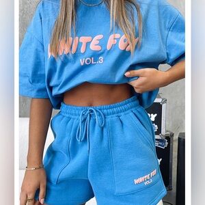 WHITE FOX Offstage Oversized Tee Azure